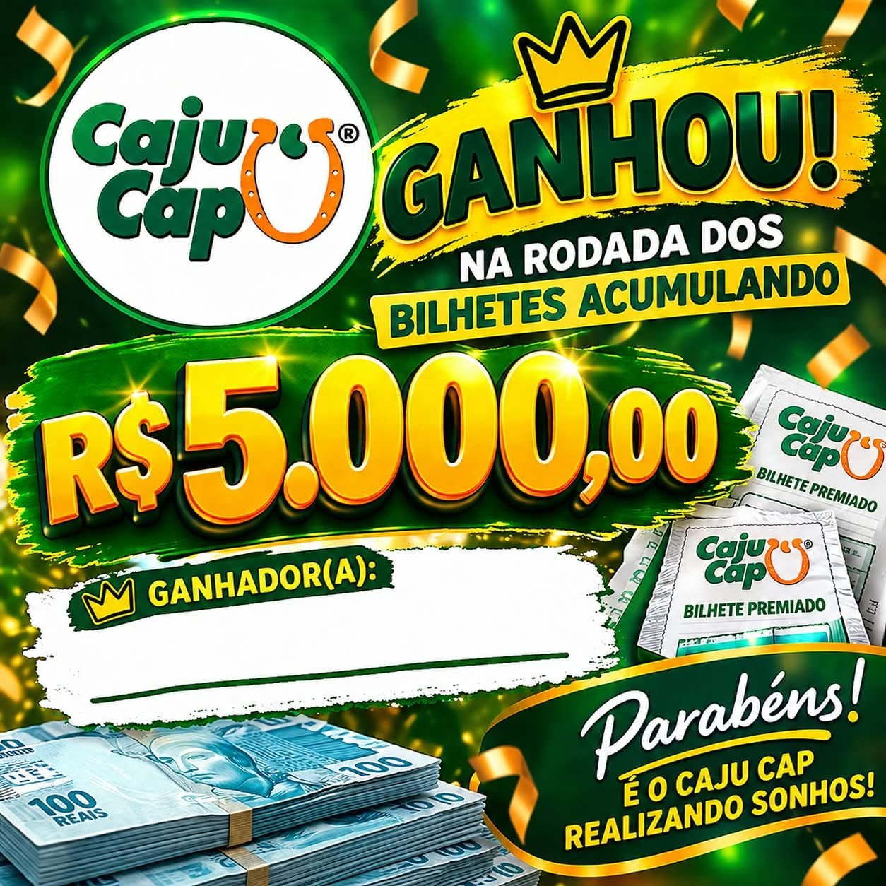 Você Ganhou no Caju Cap!